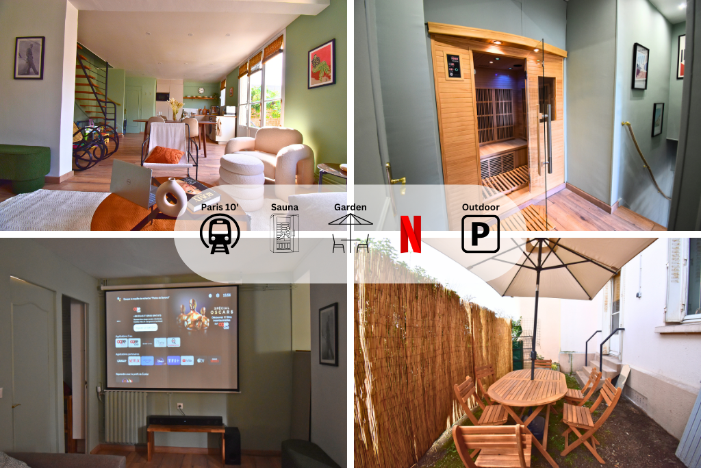 Charme Parisien : Sauna & Jardin